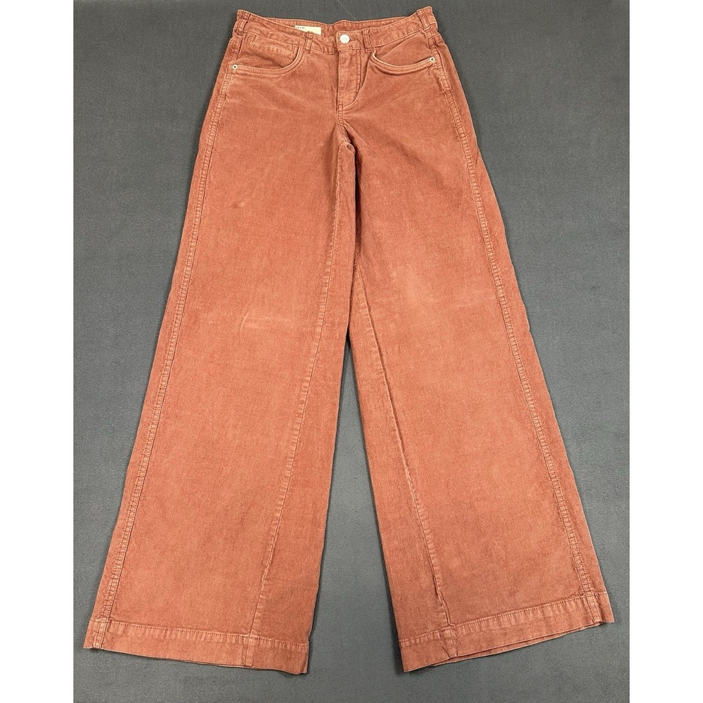 Anthropologie Pilcro Corduroy Pants Womens Size 26 Wide Leg Stretch Preppy
